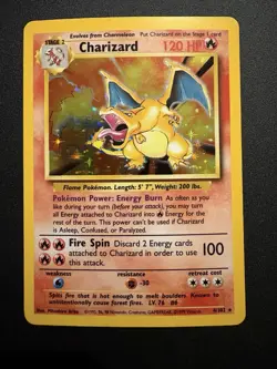 Pokemon TCG Vintage Charizard Holo Card 1999 Base Set 4/102, Vintage NM/LP - Image 1