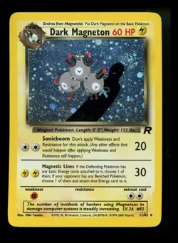 #4 Dark Magneton 11/82 Team Rocket 2000 Holo Rare WOTC Pokemon Card TCG - Image 1