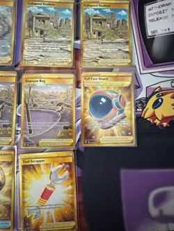 Lot of 11 Gold Pokemon Cards Trainers + Stadiums - Image 4