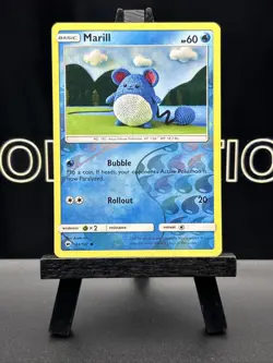 REVERSE HOLO Marill 34/147 Asako Ito Crocheted Burning Shadows Pokemon Card - Image 2
