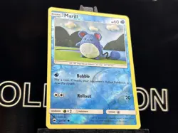 REVERSE HOLO Marill 34/147 Asako Ito Crocheted Burning Shadows Pokemon Card - Image 4