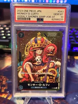 PSA10 GEM MINT ONE PIECE Luffy Trading Card Game Jump Promo P-043 Japanese Rare - Image 1
