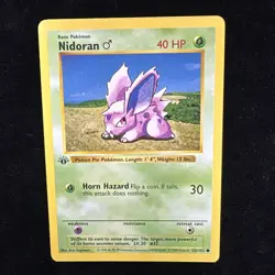 Nidoran Male 1st Edition Shadowless Pokemon Card Base Set 55/102 - MP - Image 1