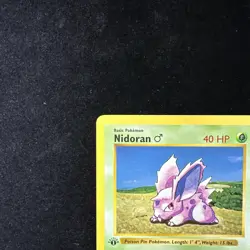 Nidoran Male 1st Edition Shadowless Pokemon Card Base Set 55/102 - MP - Image 3