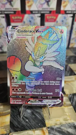 Cinderace VMAX Holo Pokemon Card 194/192 Rebel Clash - Image 1
