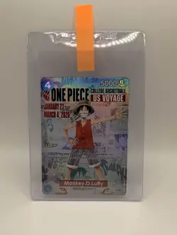 One Piece Monkey D. Luffy College Basketball US Voyage Promo Card SHIPS TODAY! - Image 1
