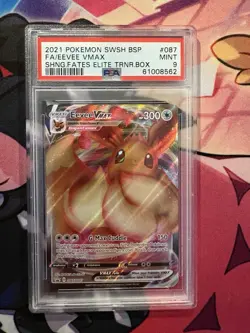 PSA 9 Eevee VMAX SWSH087 Sword & Shield Promo Cards Black Star Promo - Image 1