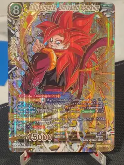 Ss4 Gogeta Unrivaled Sparking SCR Dragon Ball Masters Card - Image 1