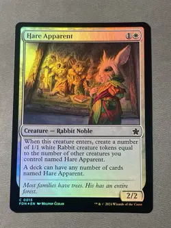 MTG Magic the Gathering Hare Apparent (15/789) Foundations FOIL NM - Image 1
