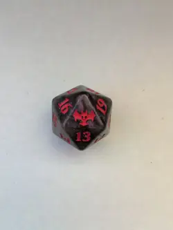 MTG Innistrad Dice Life Counter D20 Crimson Vow Black Purple Swirl Oversized Die - Image 1