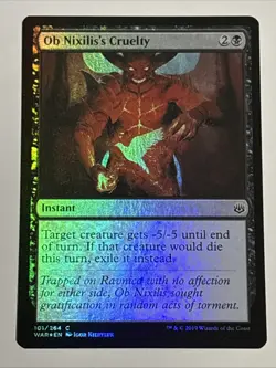 MTG War of the Spark Ob Nixilis's Cruelty Foil 101/264 NM - Image 1
