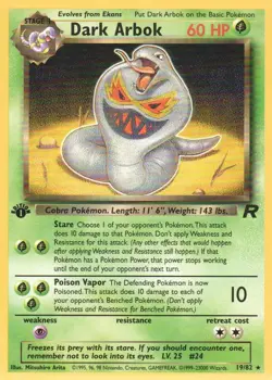 1x Dark Arbok - 19/82 - Rare - 1st Edition Team Rocket Pokemon Near Mint - Image 1