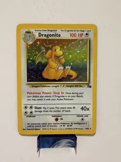 1999 Pokemon Fossil Dragonite 4/62 Holo - Unlimited - LP - Original WOTC Vintage - Image 1