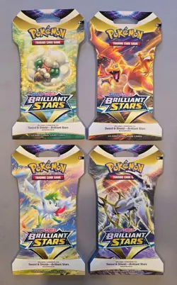 Pokemon Brilliant Stars Sleeved Booster Packs X4 - Image 1