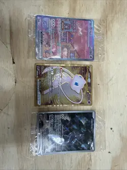 Pokemon TCG 151 UPC Promo Set Sealed Mew 053, Sealed Mewtwo 052, Metal Mew 205 - Image 1