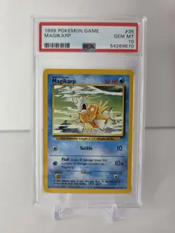1999 POKEMON BASE SET UNLIMITED #35 MAGIKARP PSA 10 GEM MINT - Image 2