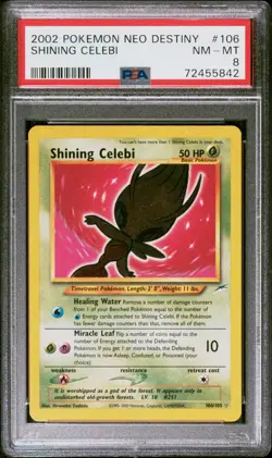 Shining Celebi 106 2002 Pokemon Neo Destiny PSA 8 - Image 1