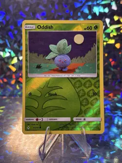 Pokemon TCG Sun and Moon Unbroken Bonds Oddish Reverse Holo Common 6/214 - Image 1