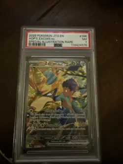 2025 Pokemon JTG EN HOP’S ZACIAN ex SPECIAL ILLUSTRATION RARE #186 NM 7 - Image 1