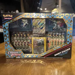 Pokemon Crown Zenith Shiny Zacian Premium Figure Collection Box Promo & Booster - Image 1