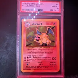 1999 Pokemon Game Charizard-Holo PSA NM-MT 8 Base Set U - Image 1