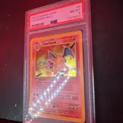 1999 Pokemon Game Charizard-Holo PSA NM-MT 8 Base Set U - Image 3
