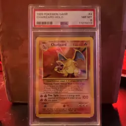 1999 Pokemon Game Charizard-Holo PSA NM-MT 8 Base Set U - Image 4