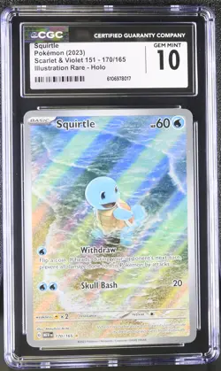 Pokemon tcg 2023 Scarlet & Violet 151 Squirtle #170/165 CGC 10 - Image 1