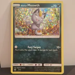 POKEMON ALOLAN MEOWTH 8/12 MCDONALDS PROMO HOLO LP-NM - Image 1