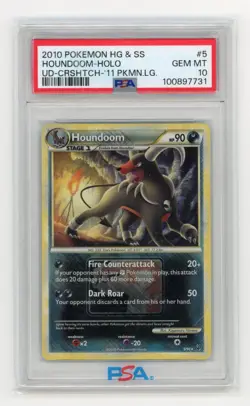 2010 Pokemon Houndoom HG & SS Heart Gold Soul Silver Undaunted #5 - PSA 10 - Image 1