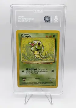 Caterpie 45/102 Base Set 1999 WOTC Pokemon TAG 8 - Image 1