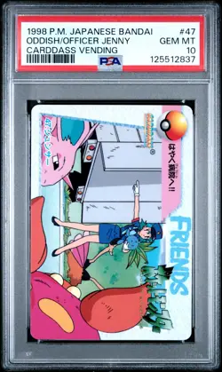 PSA 10 2025 CERT POP 6 ODDISH/OFFICER JENNY 1998 POKEMON JPN BANDAI CARDDASS #47 - Image 1