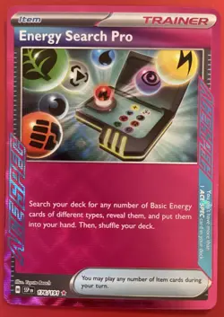 Pokemon Trainer Energy Search Pro 176/191 Sv08: Surging Sparks Holo (Pack Fresh) - Image 3