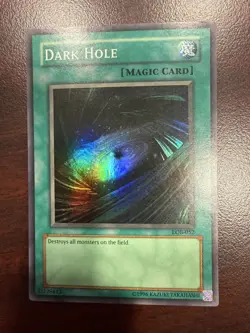 Dark Hole LOB-052 Super Rare YuGiOh - Vintage Original Print - LP - Image 1