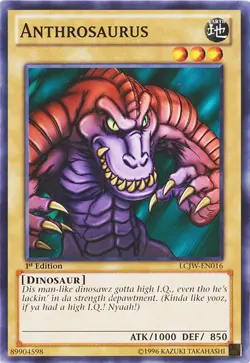 Yugioh! LP Anthrosaurus - LCJW-EN016 - Common - 1st Edition Lightly Played, Engl - Image 1