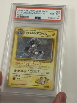 PSA 8 HOLO Lt. Surge's Magneton 1998 Japanese Gym Heroes 082 Pokemon Card Graded - Image 3