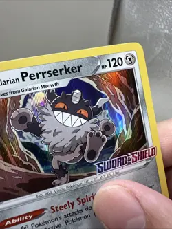 Pokemon Galarian Perrserker SWSH008 Stamped Prerelease Black Star Promo Card - Image 5