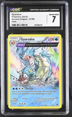CGC 7 Gyarados 2015 Ancient Origins 21/98 Holo Pokemon Card - Image 1