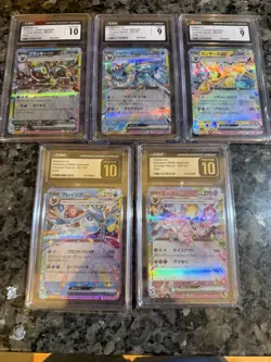 Lot of Five CGC Graded Pokemon Cards Japanese Terastal Fest Eeveelutions - Image 1