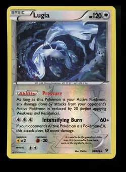 Lugia 78/124 XY Fates Collide 2016 Reverse Holo Rare Pokemon Card TCG - Image 1