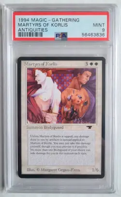 MTG Martyrs of Korlis PSA 9 MINT 1994 Antiquities Vintage Reserved List Card Eng - Image 1