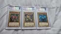 Graded 9 Yu-Gi-Oh! Egyptian God Card Set Millenium Rare - Image 1