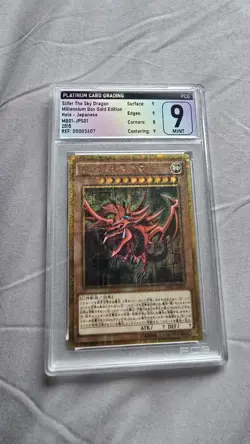 Graded 9 Yu-Gi-Oh! Egyptian God Card Set Millenium Rare - Image 3