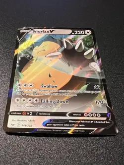 Pokemon Snorlax V 141/202 Swsh01: Sword & Shield Full Art Holo Ultra Rare Card - Image 2