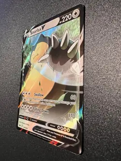 Pokemon Snorlax V 141/202 Swsh01: Sword & Shield Full Art Holo Ultra Rare Card - Image 3