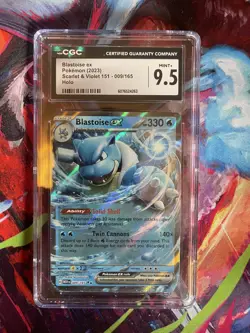 CGC 9.5 Pokemon TCG Scarlet Violet 151 Blastoise EX 009/165 Holo Rare Card 2023 - Image 1