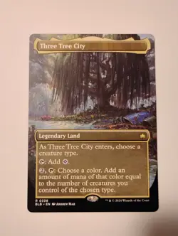Three Tree City (Borderless) Bloomburrow BLB Magic: The Gathering 0338 - Image 1