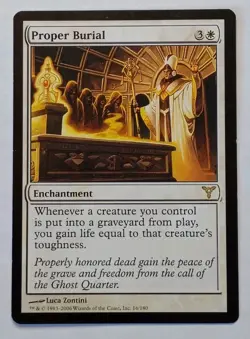 MTG - Proper Burial - Dissension 16/180 - Regular Rare - Dies Lifegain - Image 1