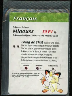 Carte Pokemon Miaouss / Meowth Game Boy 10 Holo Promo Wizards Black Star US/FR - Image 2
