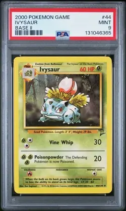 2000 Pokemon Game Ivysaur Base II #44 Graded PSA 9 MINT - Image 1